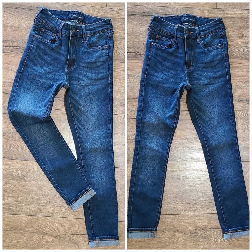 Barely Worn - AEROPOSTALE - Dark Wash High-rise Jegging - size 0 short - Picture 4 of 4
